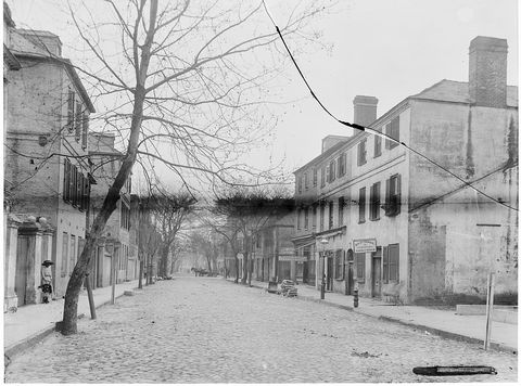 Church Street in Charleston looking south from Tradd Street, around 1910.